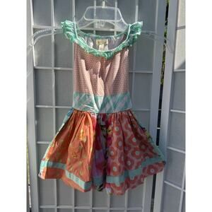 MATILDA JANE toddler girls 2T orange green Trifle Pudding butterfly a line dress